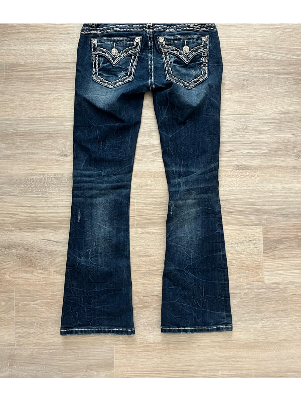 Miss Me Women’s Dark Blue Signature Bootcut Jeans - Size 25 - Picture 8 of 8